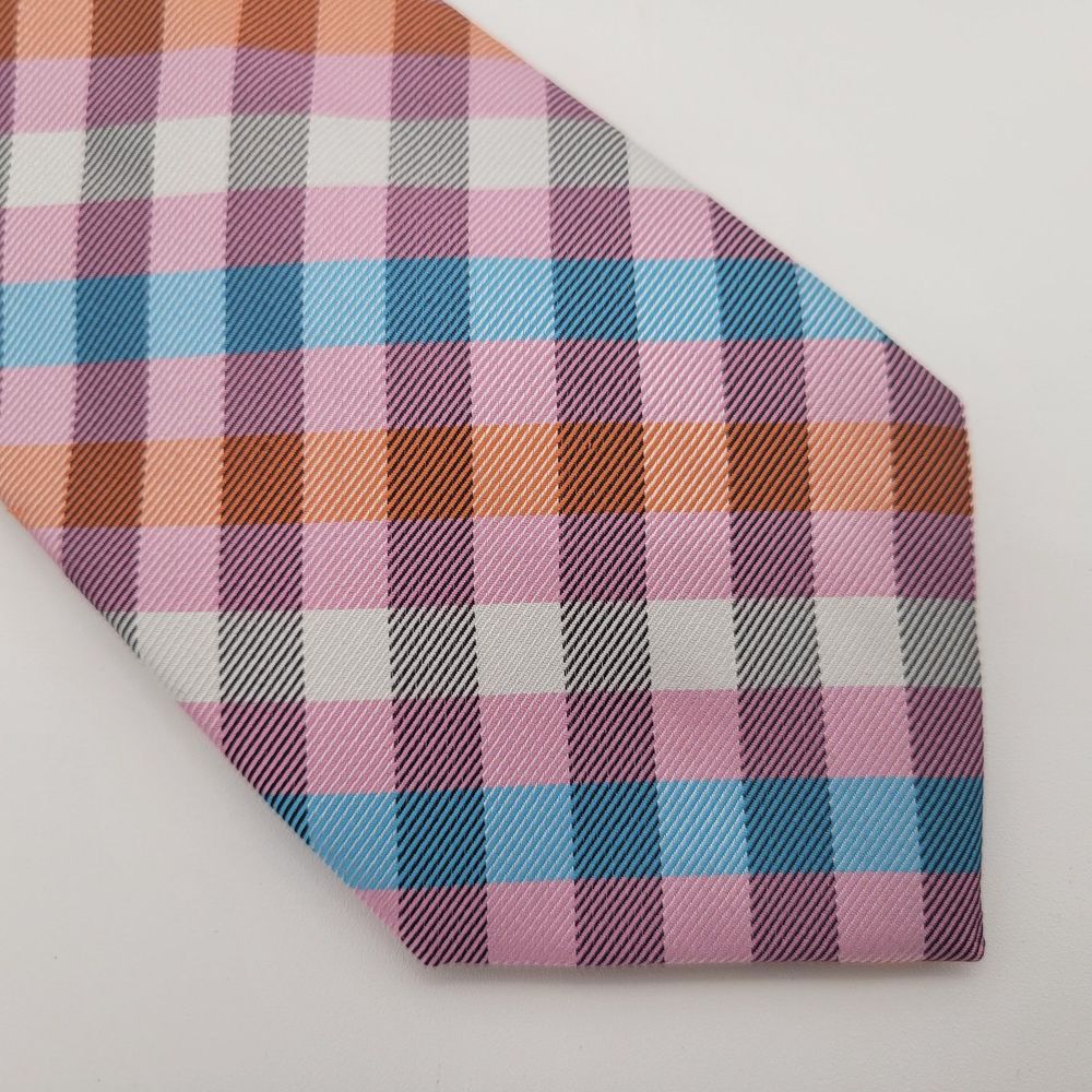NWT Stafford Men's Multicolor Plaid Silk Tie OS